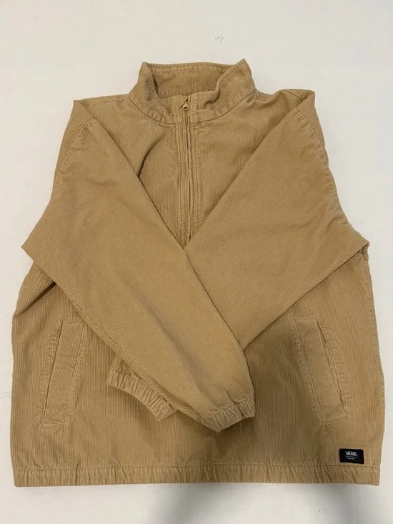 Vans Blake Corduroy Anorak Men’s XL Taos Taupe Half-Zip Lined Jacket - Picture 2 of 5